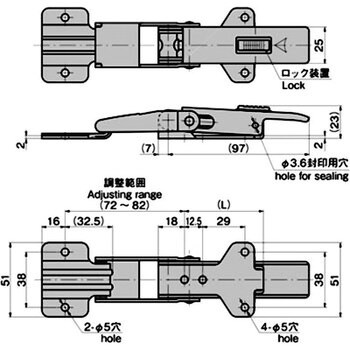 ステンレス 大型アジャストファスナー