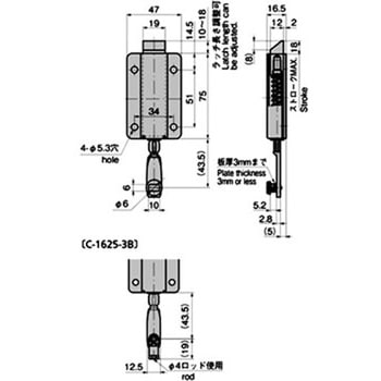 ステンレス ラッチ錠(クイックブッシュ) TAKIGEN(タキゲン)
