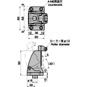 フリーザーハンドル用非常脱出装置付受座 TAKIGEN(タキゲン)