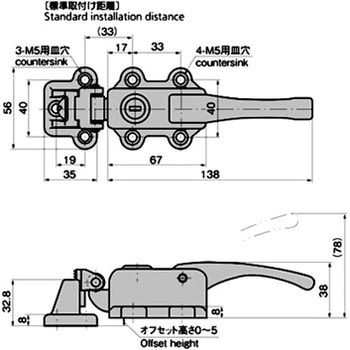密閉用小型ハンドル用受座 TAKIGEN(タキゲン)