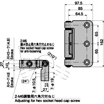 ステンレス 大型密閉扉用多軸蝶番 TAKIGEN(タキゲン)