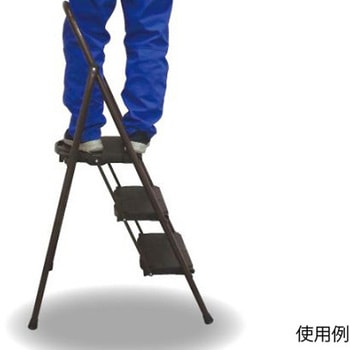 0.69m/3段 踏台 スチール製/ワイド天板 エスコ