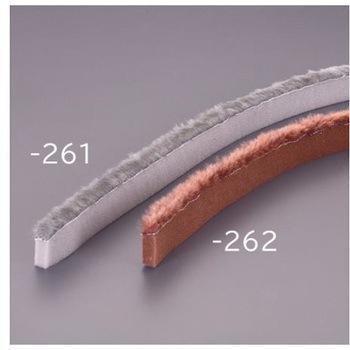 10x30mm/ 2m すき間テープ 毛付き/ブラウン エスコ