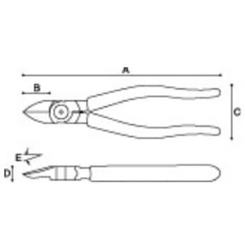 175mm 強力型電工ニッパー スタンダード刃・ばね付 エスコ
