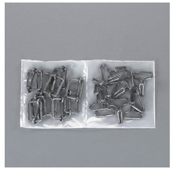 20mm 平ゴムロープ金具セット[10組/黒] エスコ