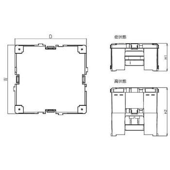 500x500x 288mm 踏台 樹脂製 エスコ