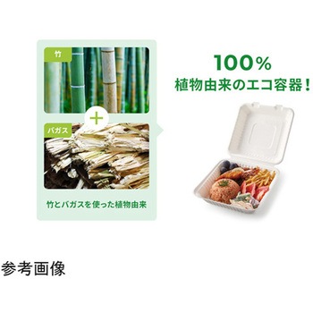 ABバガスランチ180-130フードパック 白色 50枚×12パック入 パックスタイル