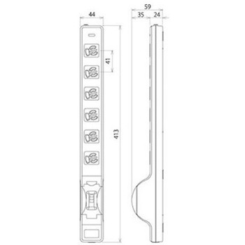 AC125V/20Ax 1m タップ 20A安全ブレーカー付 エスコ