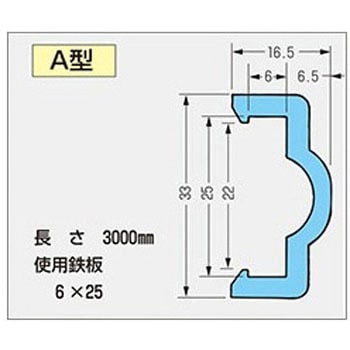 A型ガイドレール 3m 作新工業