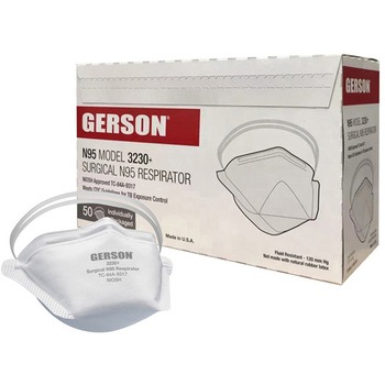 GERSON サージカルN95マスク くちばし型折たたみ式 個包装 1箱 50枚入 アメリカ製【1ケース4箱】 セーフラン安全用品