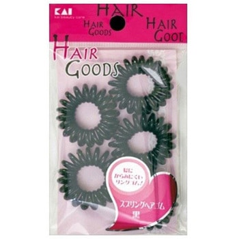 HAIR GOODSスプリングヘアゴム黒 5個入 貝印