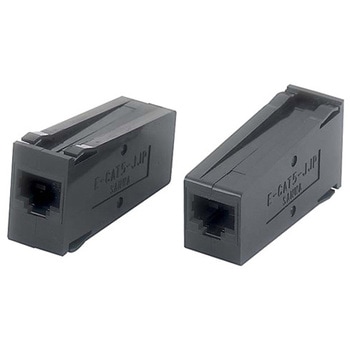 LAN用中継アダプタ CAT5e W17×H27.4×D54.2mm ブラック 摂津金属工業