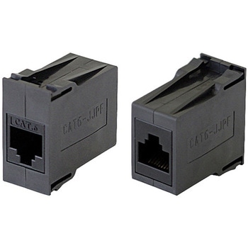 LAN用中継アダプタ CAT6 W17.5×H34×D35.5mm ブラック 摂津金属工業