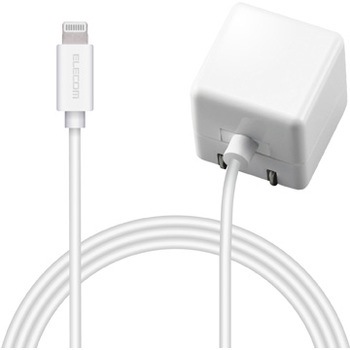 Iphone充電器 Ipad充電器 Lightning Ac ケーブル一体 ホワイト コンパクト 小型 キューブ エレコム Lightning Ac 充電器 通販モノタロウ Mpa Acl01wh