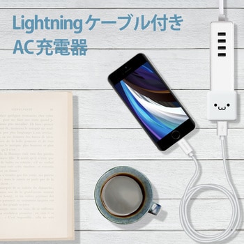 スマホ充電器 AC充電器 USB×1ポート Lightning ケーブル付属 スマホ充電器 AC充電器 USB×1ポート Lightning ケーブル付属