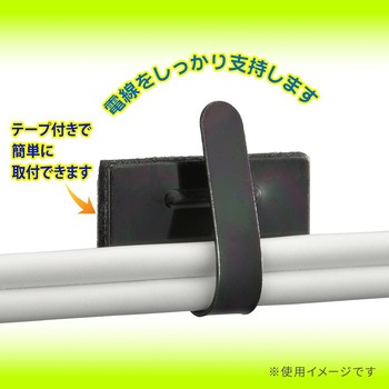 ワイヤーステッカー 25×15mm スチールタイプ 粘着式 オーム電機