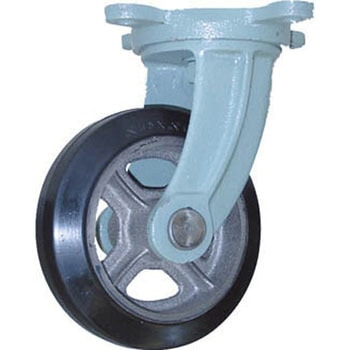 中荷重用ゴム車輪 ベアリングなし 自在金具付き ヨドノ