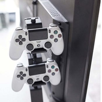 テレビ裏 ゲームコントローラー収納ラック スマート ブラック 山崎実業