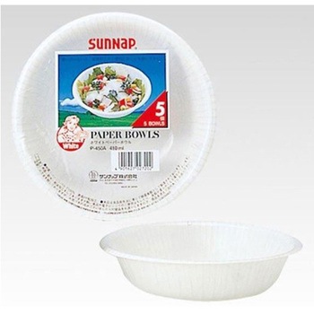 ホワイトぺーパーボウル 410mL 5個入 サンナップ