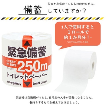 緊急備蓄トイレットペーパー 250m シングル 1ケース 48個入 イトマン
