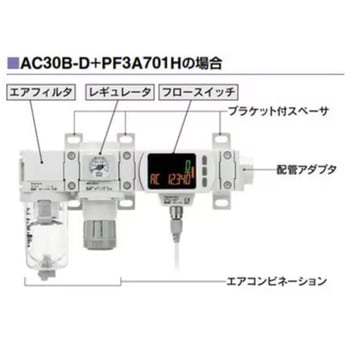 3色表示デジタルフロースイッチ 大容量/モジュラタイプ - SMC