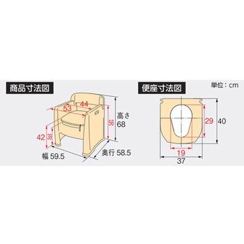 背付ポータブルトイレ楽立AD Aron(アロン化成)