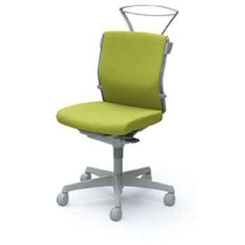 C434GR FFW6 エスクード ローバック 肘なし グレーシェル ナイロン双輪キャスター ハンガー付 オカムラ(岡村製作所) 61205769