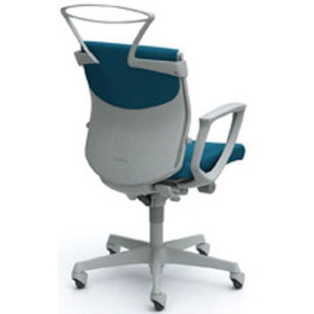 C444JR PB21 |オカムラ エスクードチェアローバックリング肘付 ライトブルー (メーカー直送)