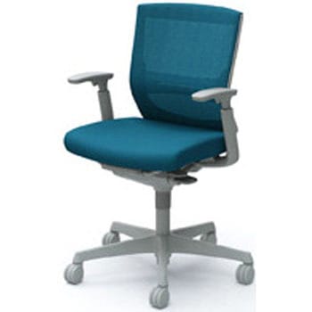 C491BS FHB5 エスクード メッシュ ローバック 可動肘 グレーシェル ゴムキャスター ランバーサポート付 オカムラ(岡村製作所) 61220636