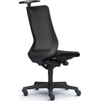 フルーエント 肘なし 背メッシュ ハイバック  ブラックボディ ハンガー付 ランバー無 ゴムキャスター オカムラ(岡村製作所)