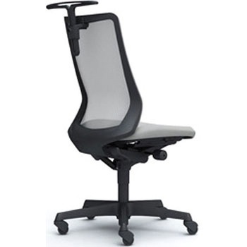 フルーエント 肘なし 背メッシュ ハイバック  ブラックボディ ハンガー付 ランバー無 ゴムキャスター オカムラ(岡村製作所)