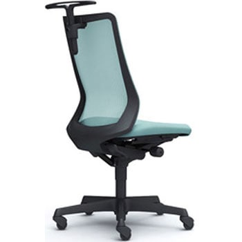 フルーエント 肘なし 背メッシュ ハイバック  ブラックボディ ハンガー付 ランバー無 ゴムキャスター オカムラ(岡村製作所)