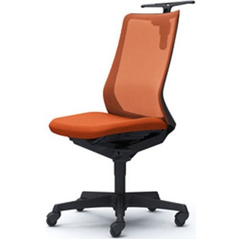 フルーエント 肘なし 背メッシュ ハイバック  ブラックボディ ハンガー付 ランバー無 ゴムキャスター オカムラ(岡村製作所)