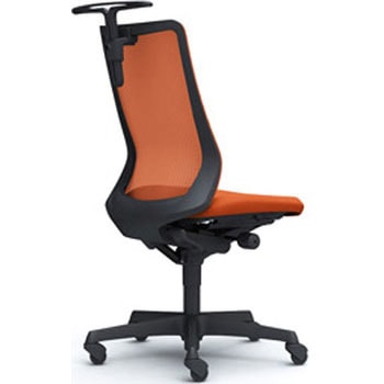 フルーエント 肘なし 背メッシュ ハイバック  ブラックボディ ハンガー付 ランバー無 ゴムキャスター オカムラ(岡村製作所)