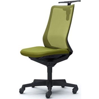 フルーエント 肘なし 背メッシュ ハイバック  ブラックボディ ハンガー付 ランバー無 ゴムキャスター オカムラ(岡村製作所)