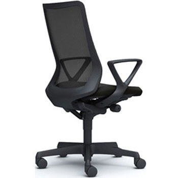 フルーエント 固定肘 背メッシュ ハイバック  ブラックボディ ハンガー無 ランバー無 ナイロンキャスター オカムラ(岡村製作所)