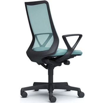 フルーエント 固定肘 背メッシュ ハイバック  ブラックボディ ハンガー無 ランバー無 ナイロンキャスター オカムラ(岡村製作所)