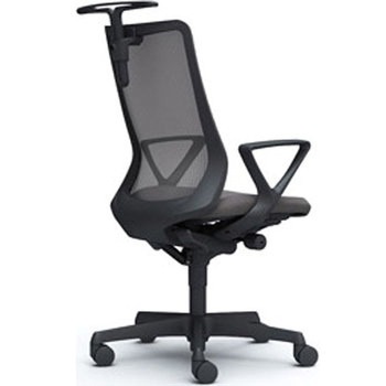 フルーエント 固定肘 背メッシュ ハイバック  ブラックボディ ハンガー付 ランバー無 ナイロンキャスター オカムラ(岡村製作所)