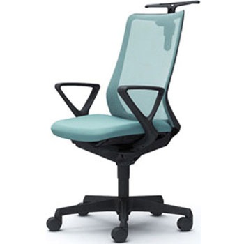 フルーエント 固定肘 背メッシュ ハイバック  ブラックボディ ハンガー付 ランバー無 ナイロンキャスター オカムラ(岡村製作所)