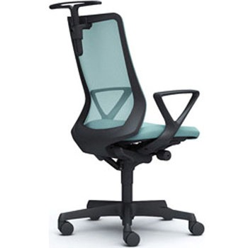 フルーエント 固定肘 背メッシュ ハイバック  ブラックボディ ハンガー付 ランバー無 ナイロンキャスター オカムラ(岡村製作所)