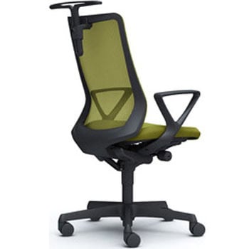 フルーエント 固定肘 背メッシュ ハイバック  ブラックボディ ハンガー付 ランバー無 ナイロンキャスター オカムラ(岡村製作所)