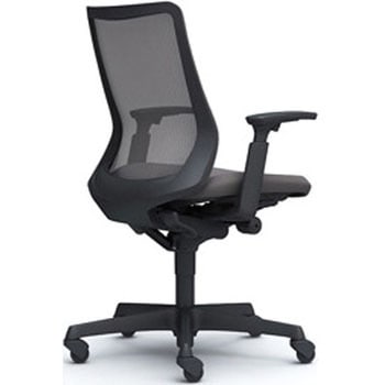 フルーエント 可動肘 背メッシュ ローバック ブラックボディ ハンガー無 ランバー無 ゴムキャスター オカムラ(岡村製作所)