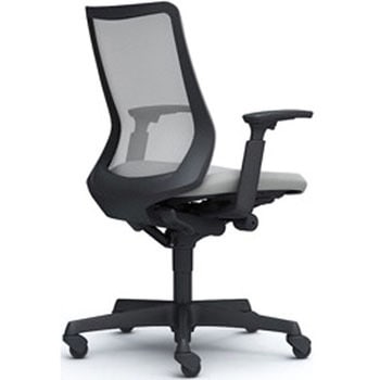 フルーエント 可動肘 背メッシュ ローバック ブラックボディ ハンガー無 ランバー無 ゴムキャスター オカムラ(岡村製作所)