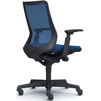 フルーエント 可動肘 背メッシュ ローバック ブラックボディ ハンガー無 ランバー無 ゴムキャスター オカムラ(岡村製作所)