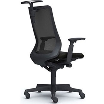 フルーエント 可動肘 背メッシュ ハイバック  ブラックボディ ハンガー付 ランバー無 ゴムキャスター オカムラ(岡村製作所)