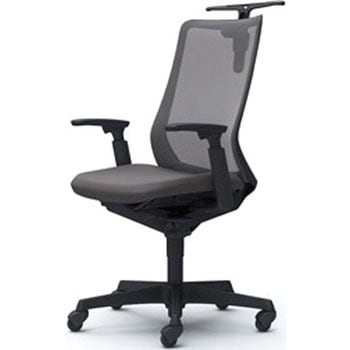 フルーエント 可動肘 背メッシュ ハイバック  ブラックボディ ハンガー付 ランバー無 ゴムキャスター オカムラ(岡村製作所)