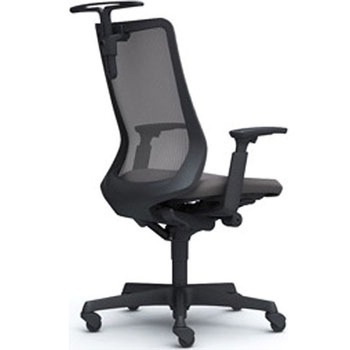 フルーエント 可動肘 背メッシュ ハイバック  ブラックボディ ハンガー付 ランバー無 ゴムキャスター オカムラ(岡村製作所)