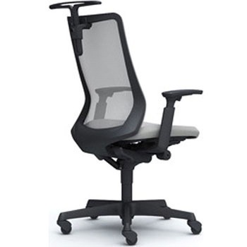 フルーエント 可動肘 背メッシュ ハイバック  ブラックボディ ハンガー付 ランバー無 ゴムキャスター オカムラ(岡村製作所)