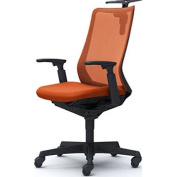 フルーエント 可動肘 背メッシュ ハイバック  ブラックボディ ハンガー付 ランバー無 ゴムキャスター オカムラ(岡村製作所)