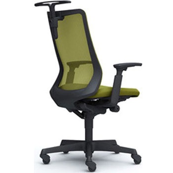 フルーエント 可動肘 背メッシュ ハイバック  ブラックボディ ハンガー付 ランバー無 ゴムキャスター オカムラ(岡村製作所)